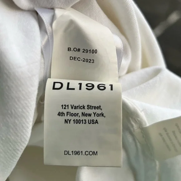 🆕 DL1961 White Denim Sleeveless Stretch Cotton Midi Dress Size L Elegant Summer - Picture 16 of 17